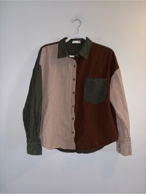 Blue Pepper | Colourblock Button Down Longsleeve Shirt